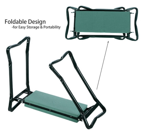 Zevolim| Garden Stool with Bag – Collapsible Seat and Workspace for Gardening
