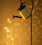 Solar Watering Can Garden Light with Waterfall LED for Outdoor Decor