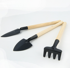 Zevolim| 3-piece garden tool set with wooden handles – Handy shovel, rake, and hoe for garden maintenance