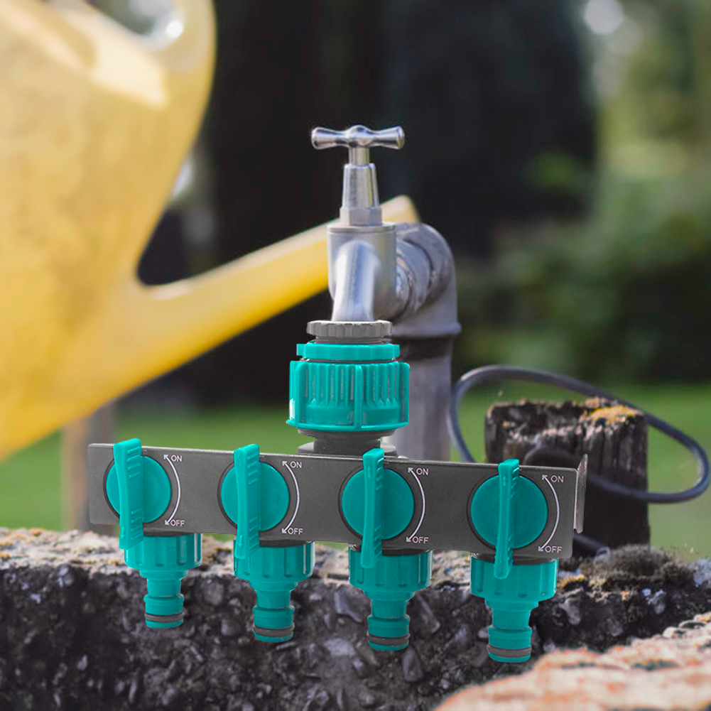 Zevolim| Universal 4-way garden hose splitter – Adjustable faucet splitter