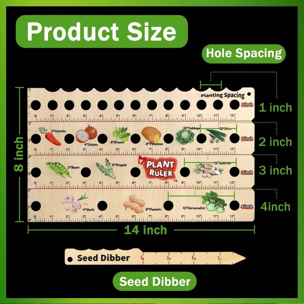 Zevolim| Wood Plant Ruler – Multifunctional Seed Measuring Tool for Garden