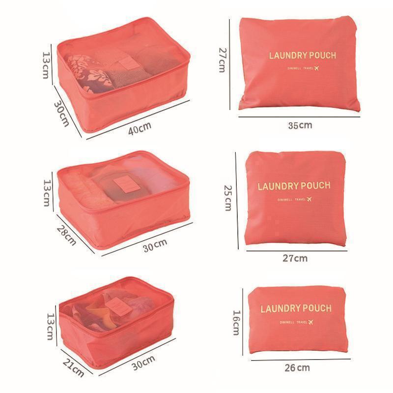 6-Piece Travel Set Storage Cubes for Clothes and Accessories