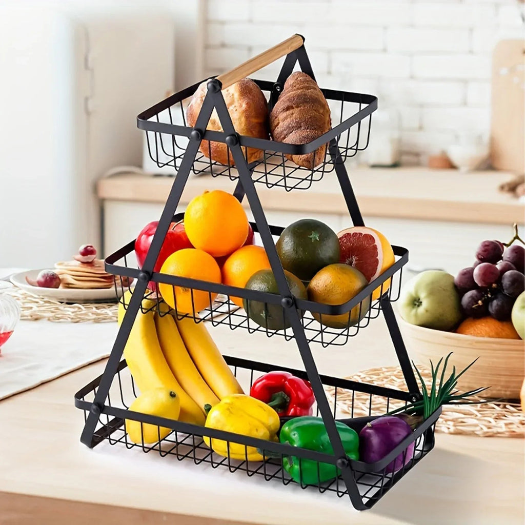 Kitchen Storage Metal Fruit Basket Stand
