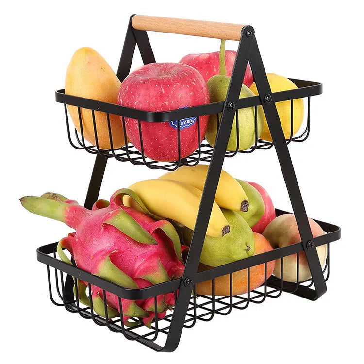 Stacked fruit basket, decorative storage basket for kitchen and dining table