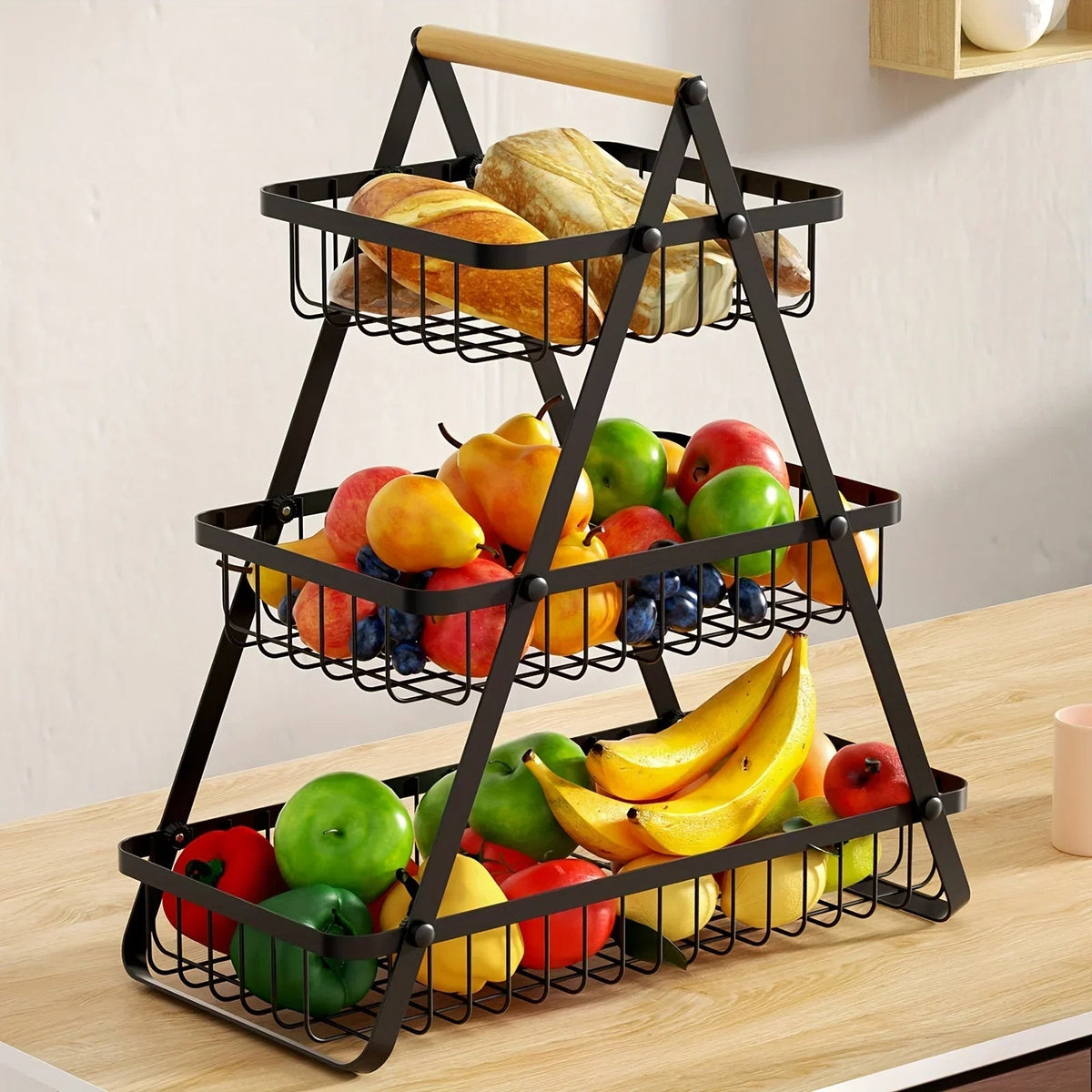 Kitchen Storage Metal Fruit Basket Stand