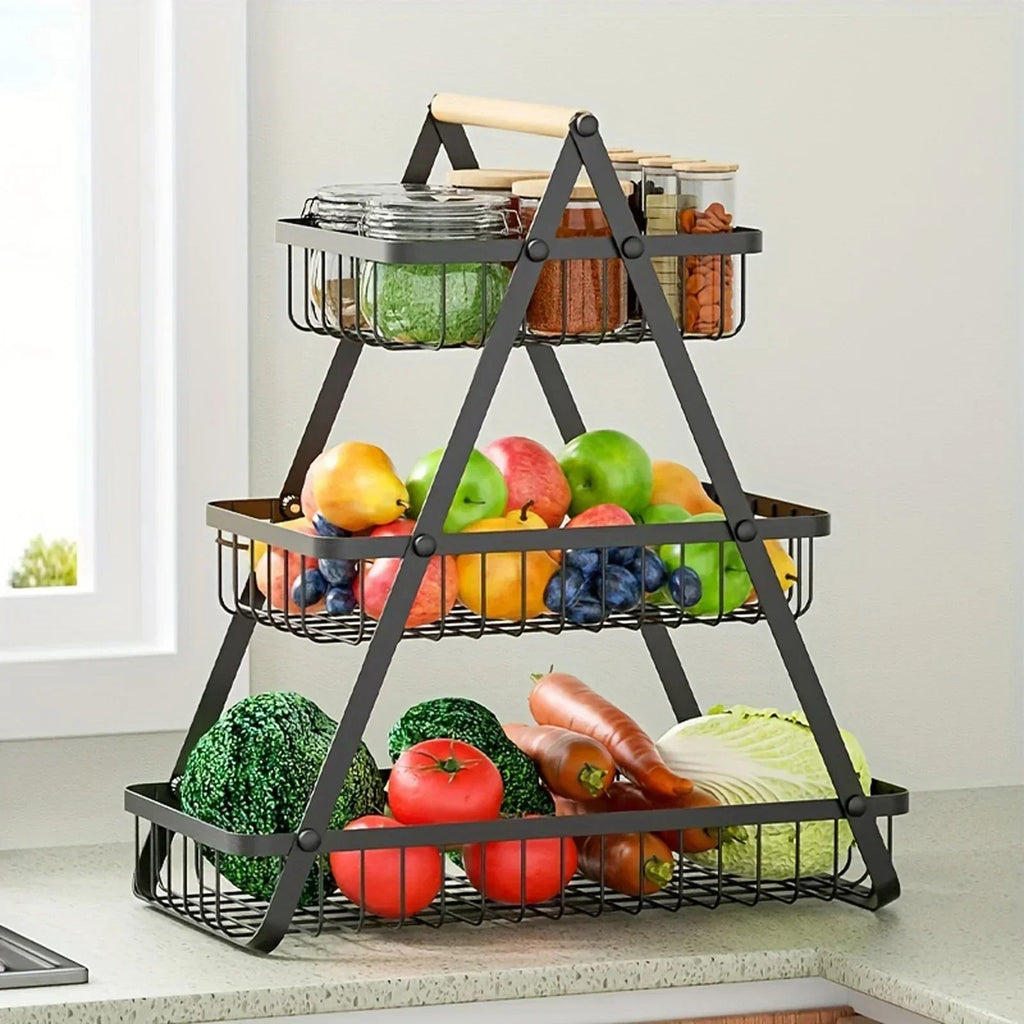 Stacked fruit basket, decorative storage basket for kitchen and dining table