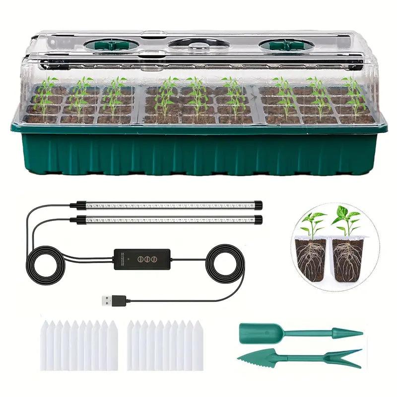 Zevolim| Indoor Seed Starter Kit with LED Grow Light & Adjustable Humidity Dome – 36-Cell Tray for Home Gardening