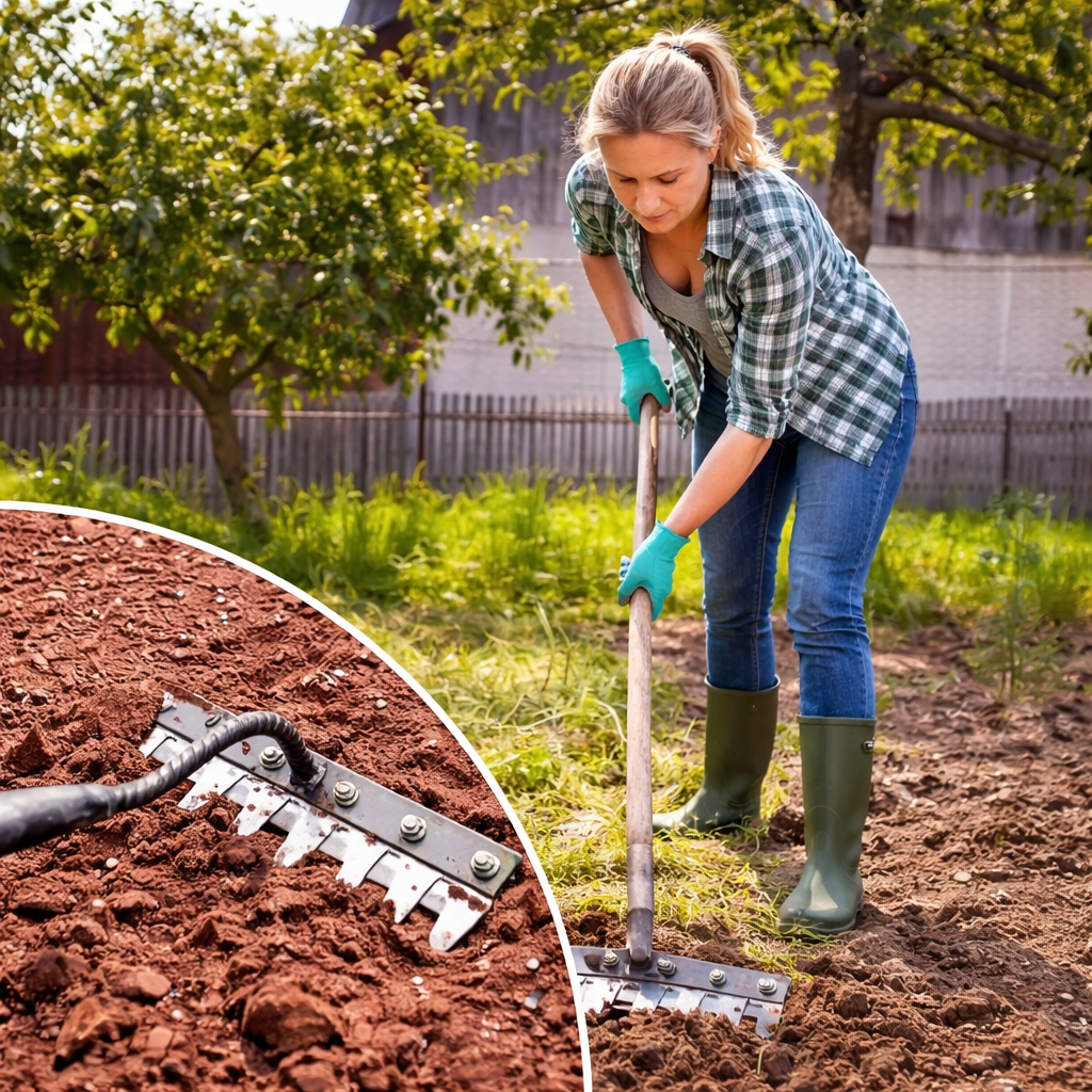 Iron Weeding Rake - 5 to 8 Tines for Garden Weeding and Aerating