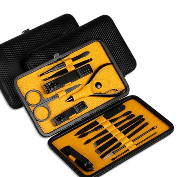 15-piece professional manicure set with travel case