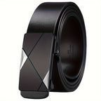 Zevolim | Men’s Genuine Leather Belt with Automatic Buckle – Classic Adjustable Cowhide Waist Belt
