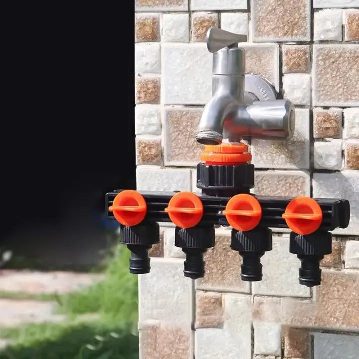 Zevolim| 4-Way Garden Hose Connector – Efficient Watering for Your Garden