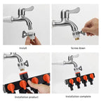 Zevolim| 4-Way Garden Hose Connector – Efficient Watering for Your Garden