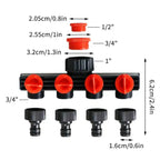 Zevolim| 4-Way Garden Hose Connector – Efficient Watering for Your Garden