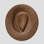 Modern Minimalist Straw Fedora Hat – Coffee | Zevolim