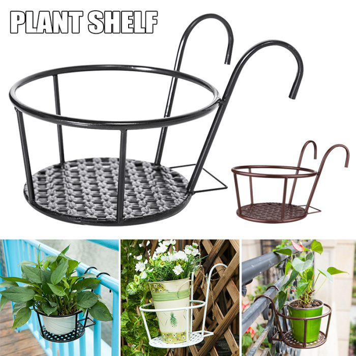 Zevolim| Hanging Plant Basket made of Metal – Balcony Planter Pot with Hook for Garden and Terrace