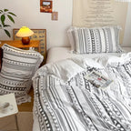 Zevolim| Soft Stripe and Tassel Duvet Set | 3pcs