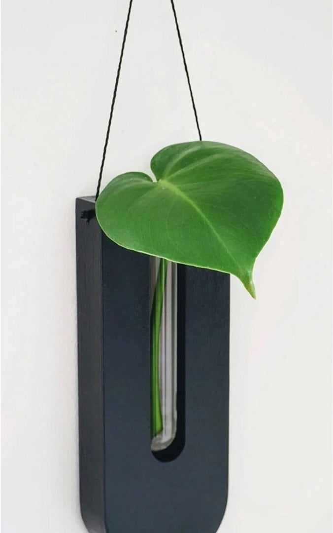 WoodFlora | Rustic Wooden Wall Flower Holder Set – Creative Plant Display for Indoor Spaces