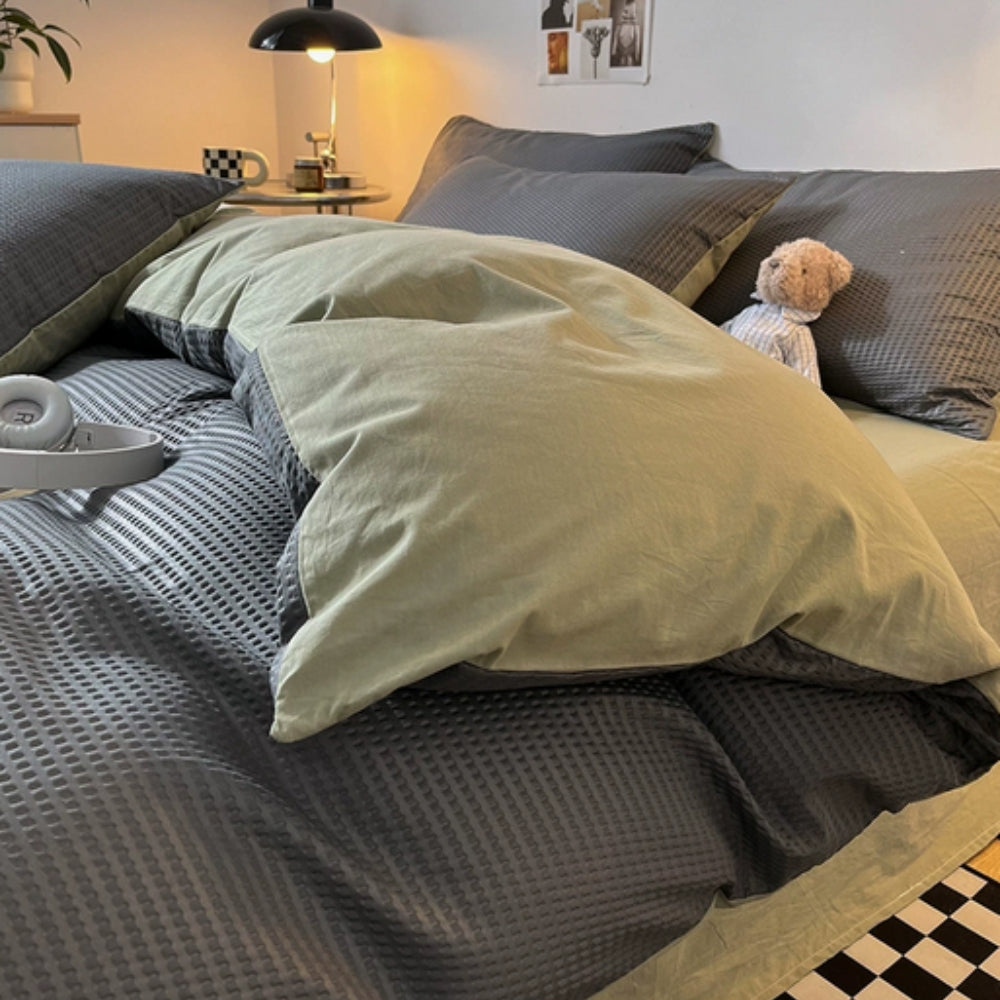 Zevolim| Beaumont Ultra-Soft Waffle Duvet Set | 3pcs Set