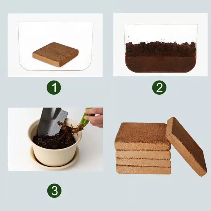 Zevolim| 5 Pieces Coconut Fiber Plant Pads – Eco-Friendly Blocks for Garden