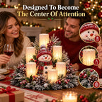 🎁Christmas Lighted Centerpiece With Flameless Candle Glow