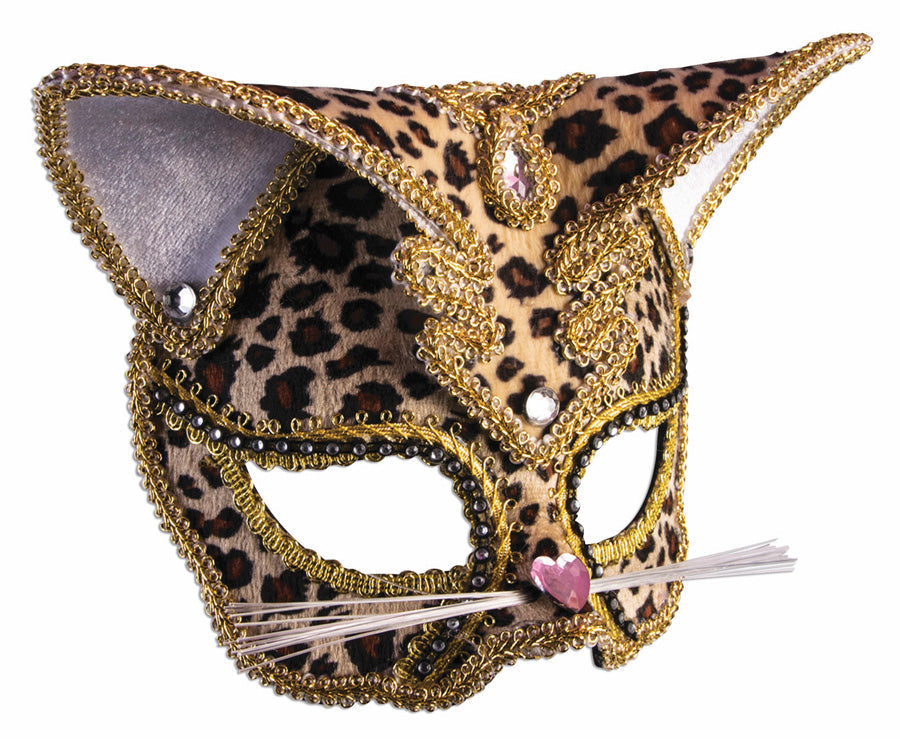 Leopard Deluxe Cat Masquerade Venetian Mask