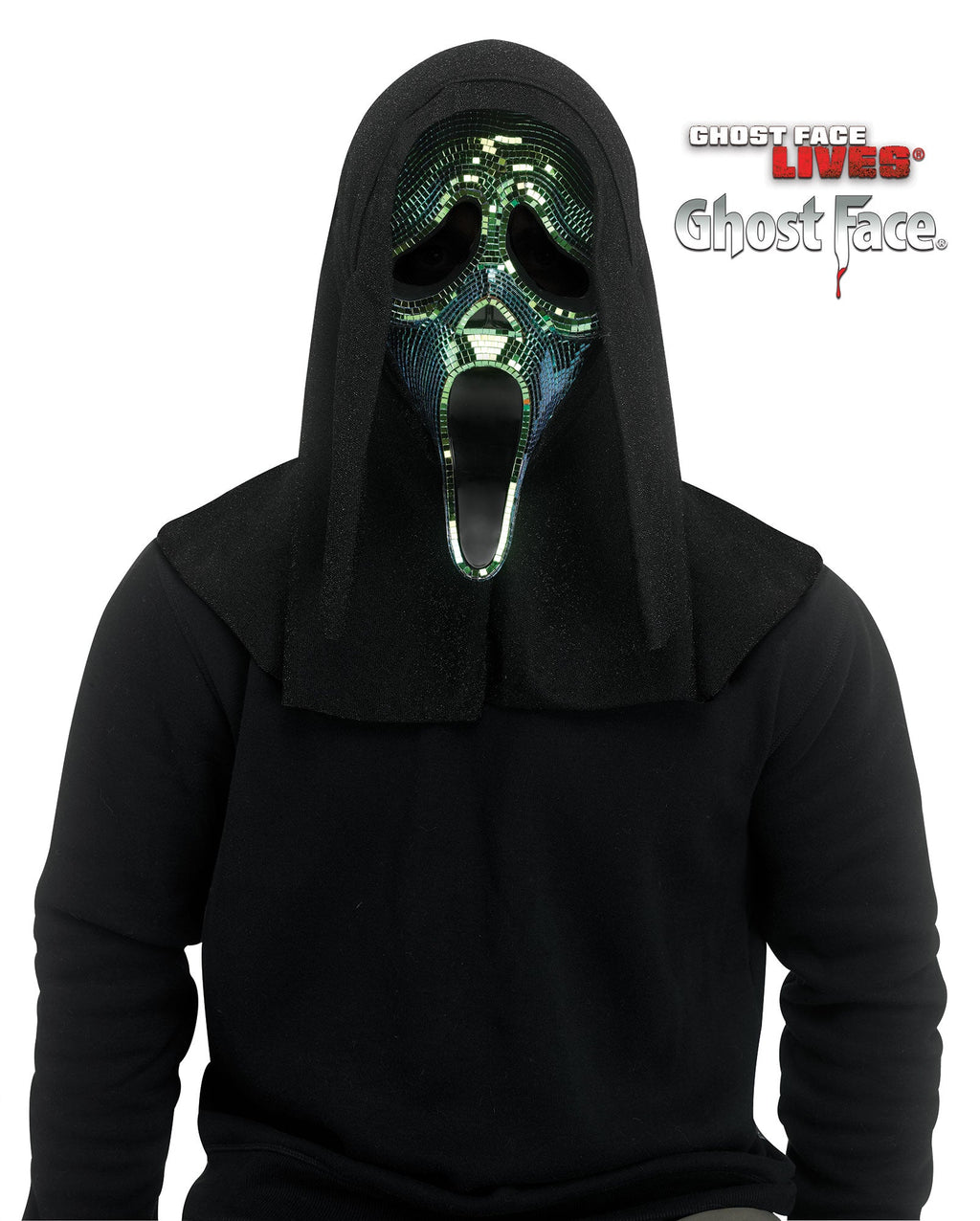 Fun World Scream Ghost Face Oil Slick Black Disco Mirror Character Costume Mask