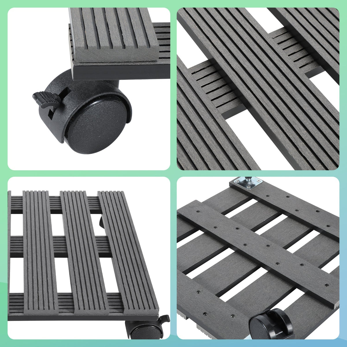 WPC Plant Roller Square with Wheels Load Capacity 80 kg | Bowlift