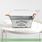 Zevolim| Decorative flower and garden container made of metal with hemp rope handles