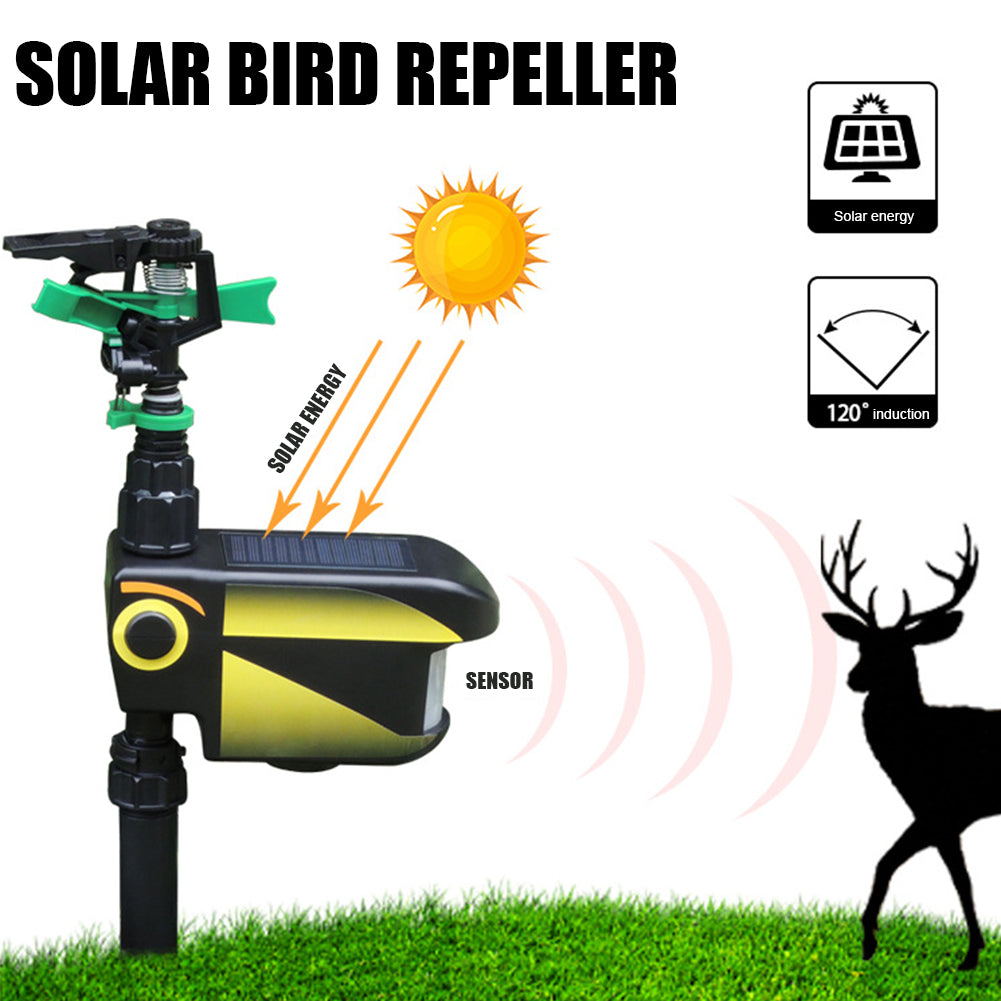 Zevolim| Solar Powered Motion Activated Sprinkler for Deer and Garden Pest Deterrent