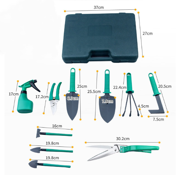 Zevolim| Colorful Garden Tool Set with 10 Pieces – Ergonomic Tools for Gardening