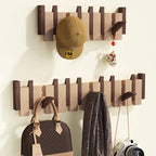 Wooden Hanger with Convenient Folding Hooks
