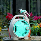 Zevolim| Practical hose reel with spray nozzle – Compact garden hose cart for easy watering