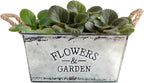 Zevolim| Decorative flower and garden container made of metal with hemp rope handles