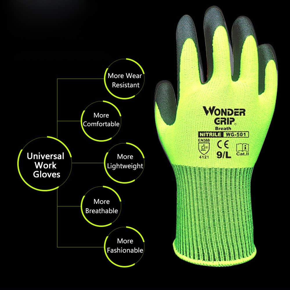 Zevolim| Work Gloves with Wonder Grip – Non-Slip Gloves for Gardening and Craftsmanship