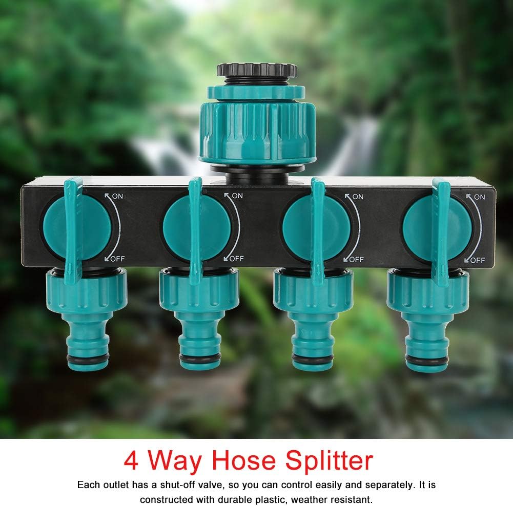 Zevolim| Universal 4-way garden hose splitter – Adjustable faucet splitter