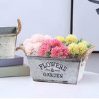Zevolim| Decorative flower and garden container made of metal with hemp rope handles