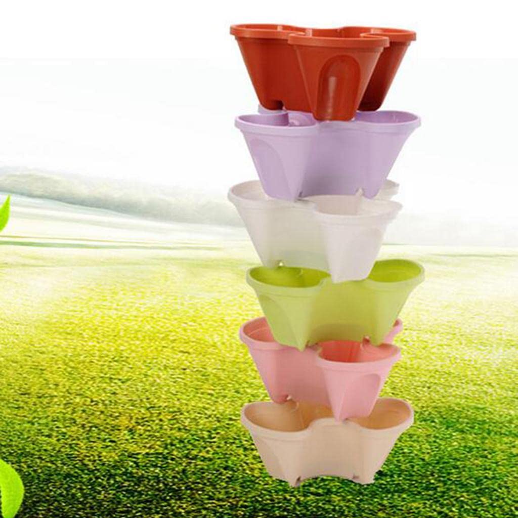 Zevolim| Stackable Plant Tower for Herbs and Vegetables – Vertical Garden Plant Pots for Indoor and Outdoor