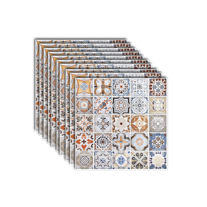 12"x 12" Resin Mosaic Tiles Square Self-Adhesive Tiles for Backsplash & Wall Tile