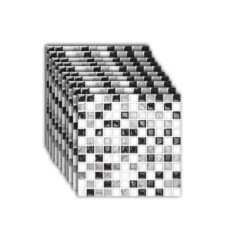 12"x 12" Resin Mosaic Tiles Square Self-Adhesive Tiles for Backsplash & Wall Tile