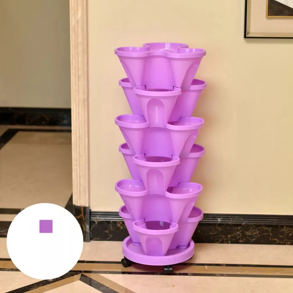 Zevolim| Stackable Plants Pot - 6 Trays+ Wheel Tray
