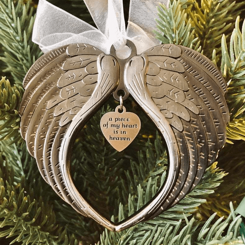 Christmas Tree Memorial Ornaments Angel Wings Bell Pendant Hanging Decoration | Siopsrl