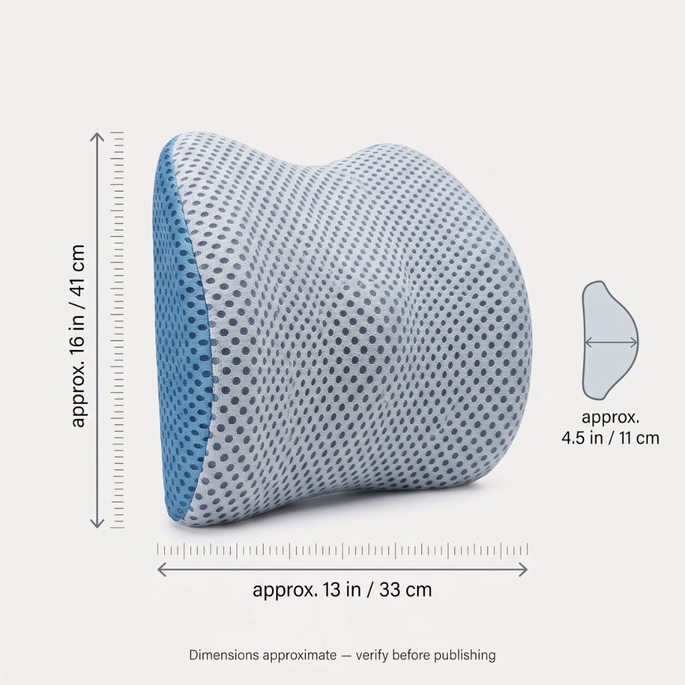 Zevolim | Lumbar Support Pillow CoreComfort – Orthopedic Memory Foam Back Cushion for Healthy Posture