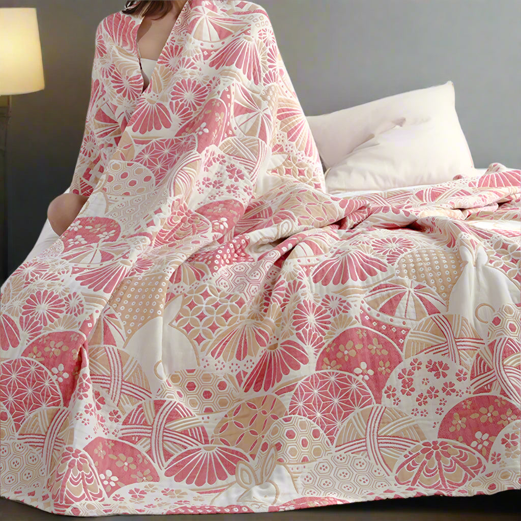 Zevolim| Joyful Haven Four-Layer Cotton Blanket