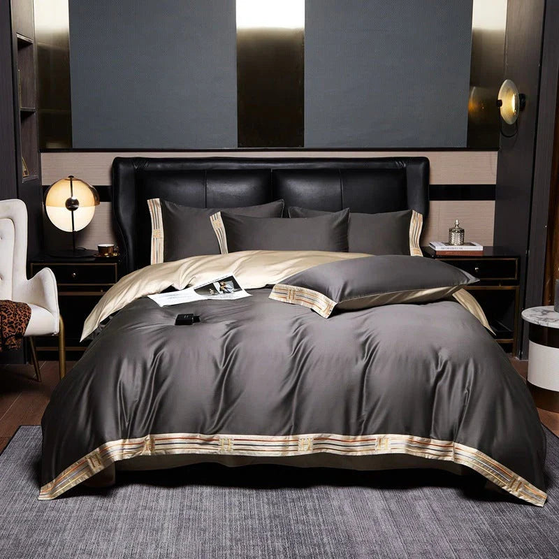 Zevolim| Luxury Satin Bedding 4-Piece Set - OpulenceSleep