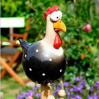 Hand-Painted Resin Chicken Garden Decor with Dangling Legs