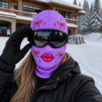 Custom Novelty Pink Bow Ski Mask, Funny Cute Ski Gift for Women Girls & Ski Lovers