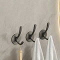 10-piece Bathroom Accessory Set Modern Matte Grey Bathrobe Hooks