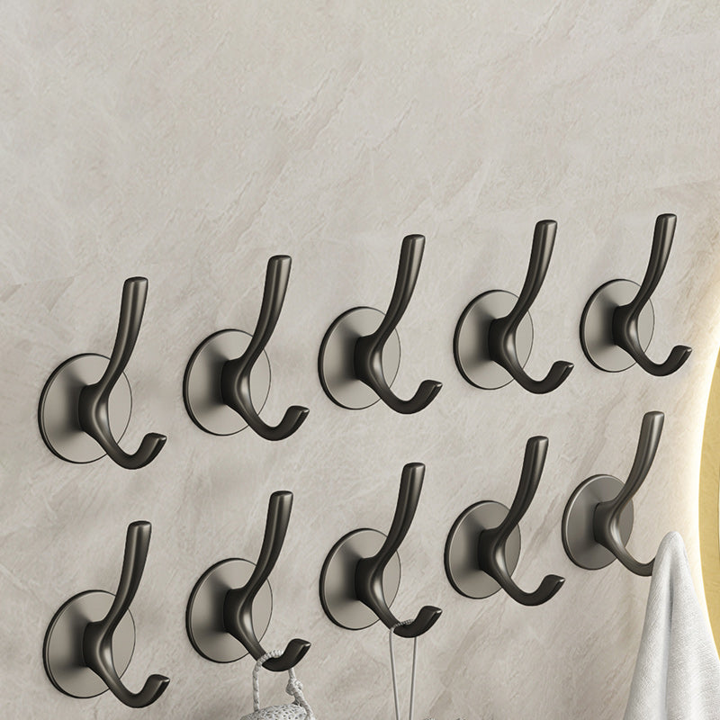 10-piece Bathroom Accessory Set Modern Matte Grey Bathrobe Hooks