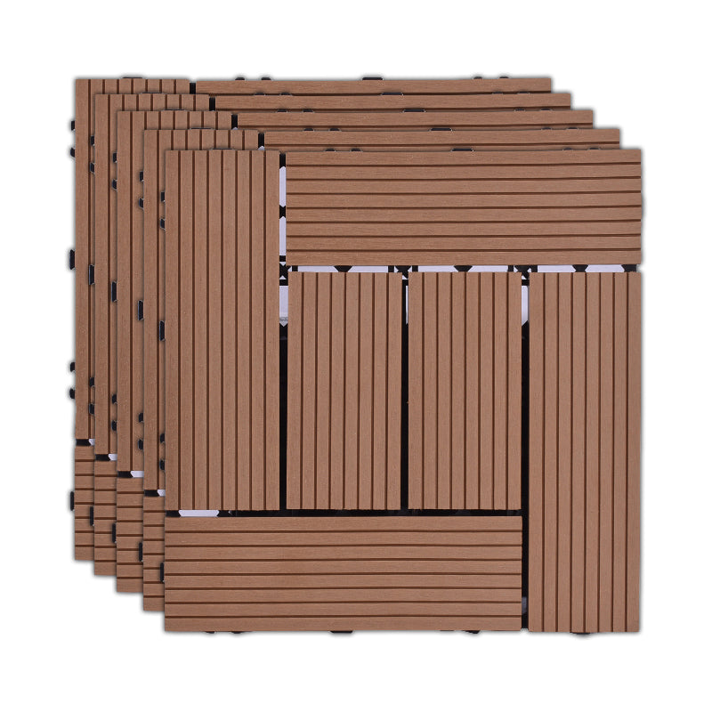 11 Pack 12" X 12" Square Deck/Patio Tiles Snap Fit for Outdoor Patio Tiles
