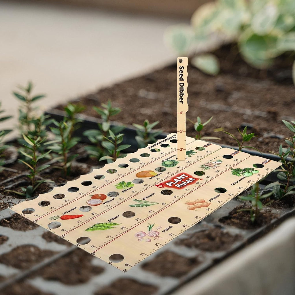 Zevolim| Wood Plant Ruler – Multifunctional Seed Measuring Tool for Garden